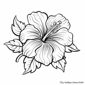 Delicate Hibiscus Flower Coloring Pages 1