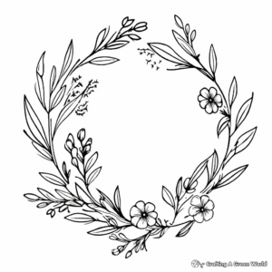 Delicate Lavender Wreath Coloring Pages 4