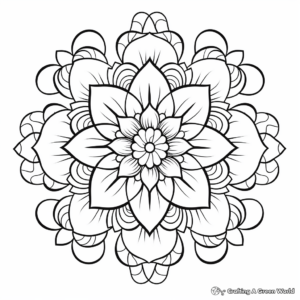 Delicate Marigold Mandala Coloring Sheets 3