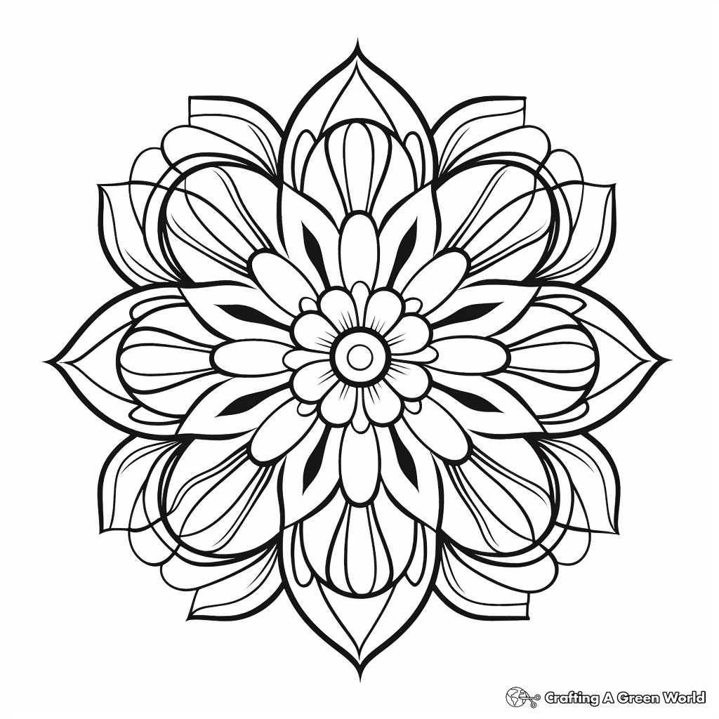 Delicate Marigold Mandala Coloring Sheets 4