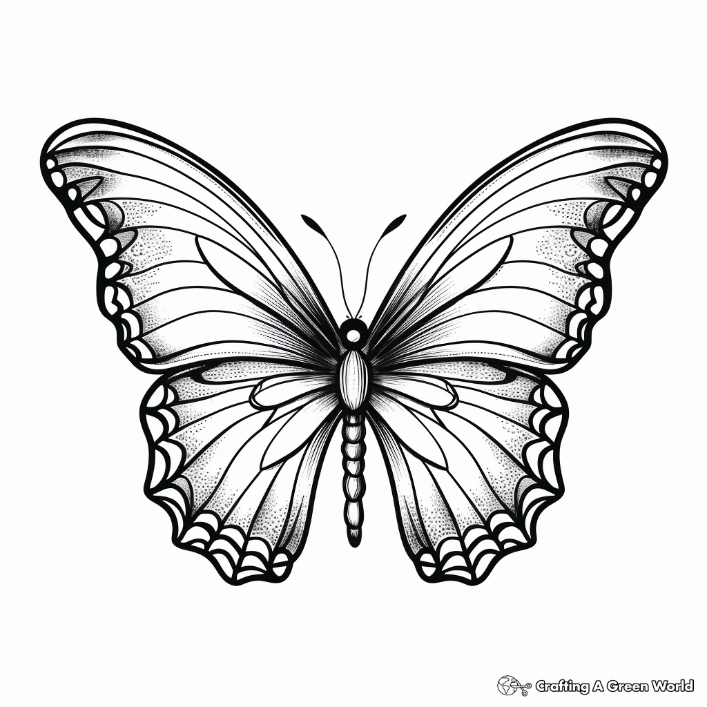 Delicate Monarch Butterfly Coloring Pages 1