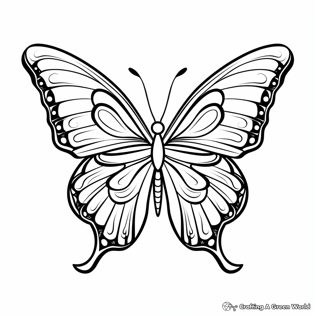 Delicate Monarch Butterfly Coloring Pages 4