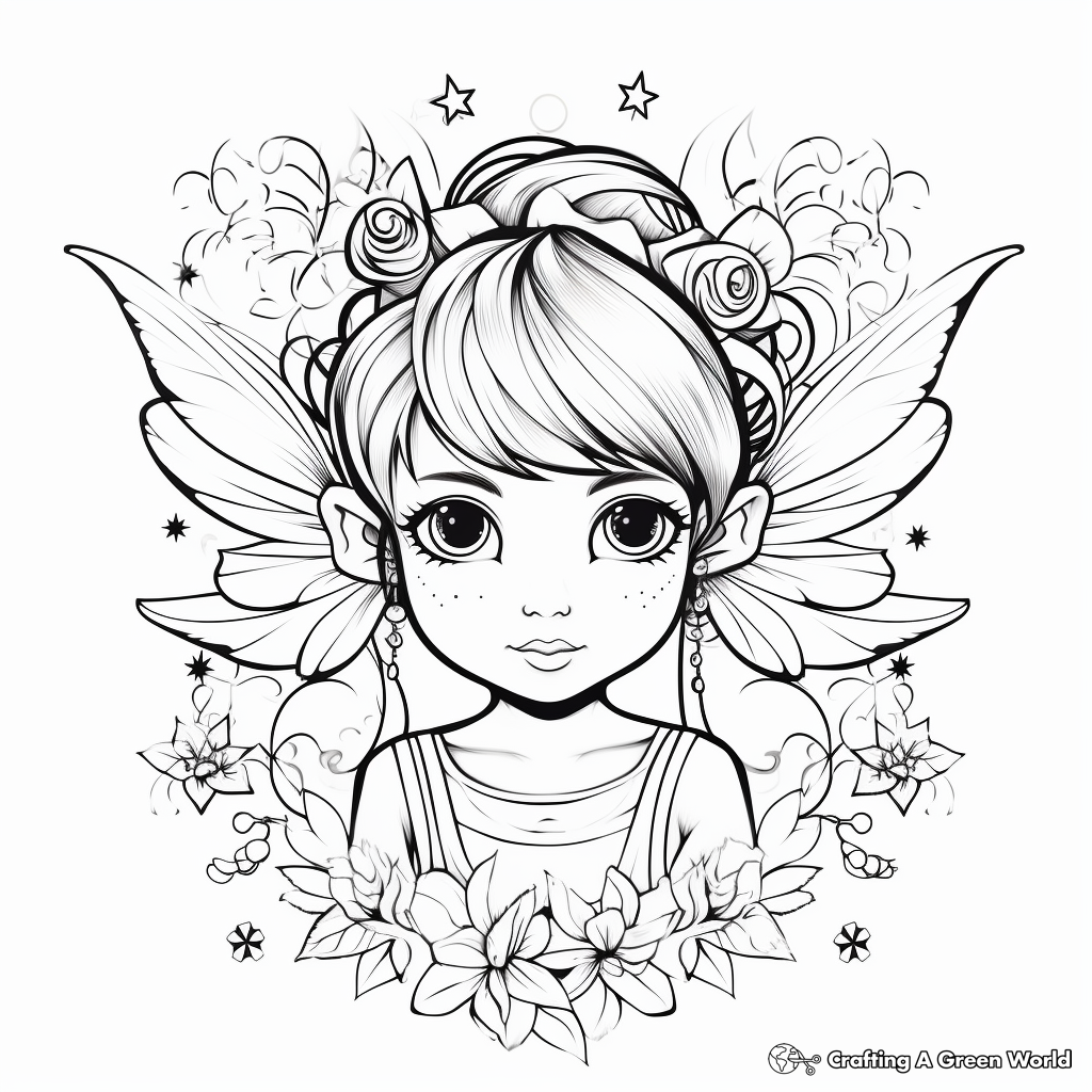 Delicate Pixie Coloring Pages 1