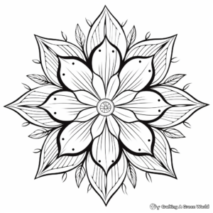 Delicate Snowfall Mandala Coloring Pages 1