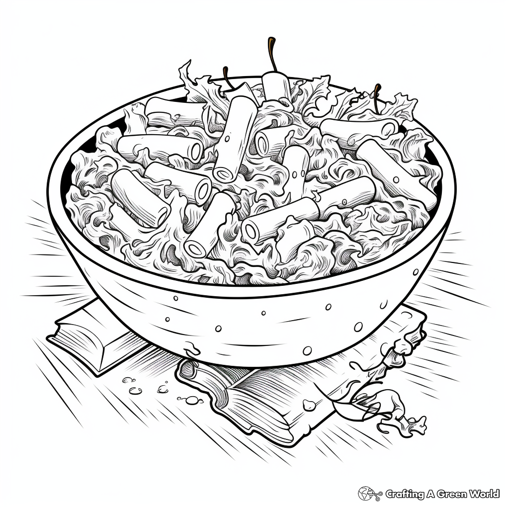 Delicious Bacon Mac and Cheese Coloring Sheets 1