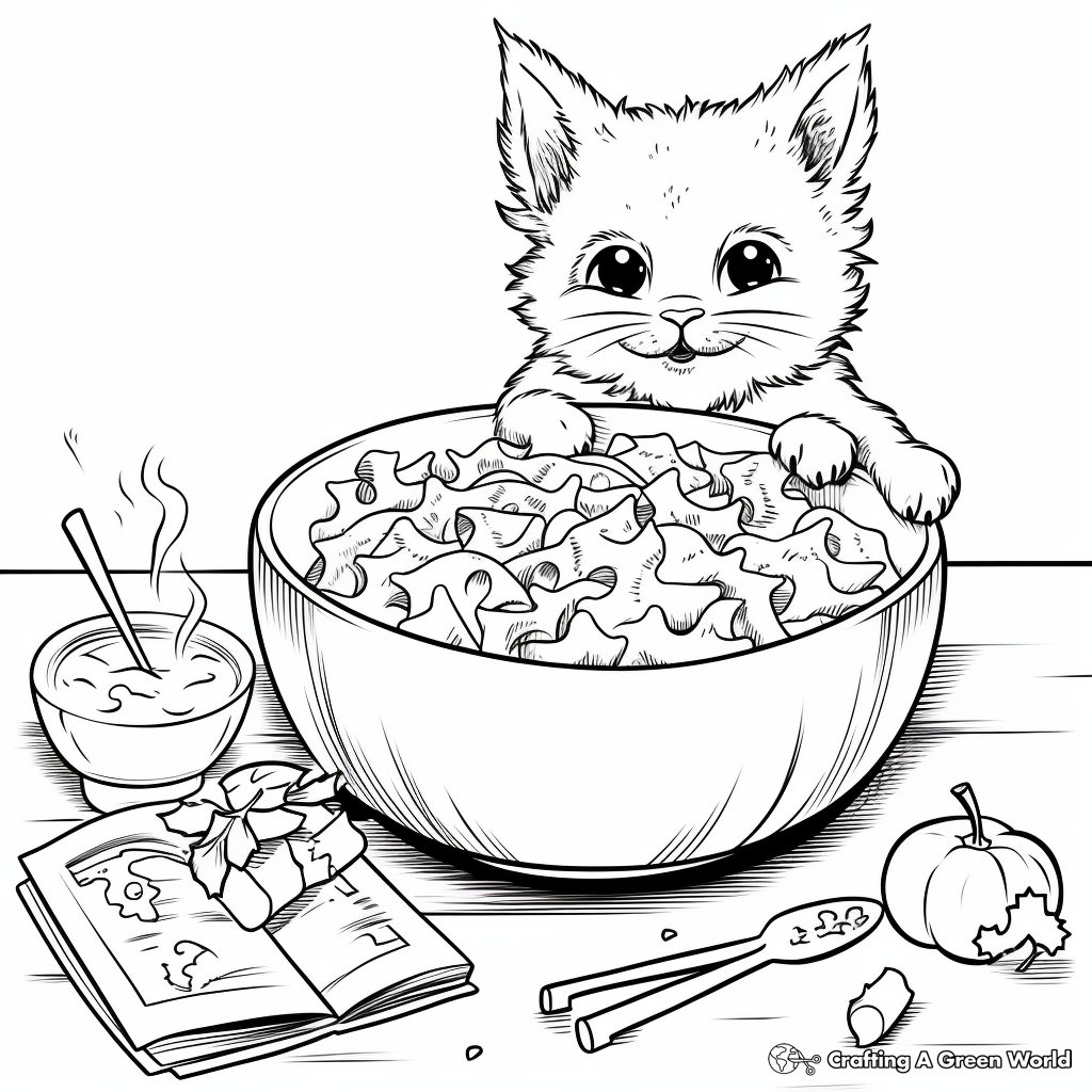 Delicious Bacon Mac and Cheese Coloring Sheets 2