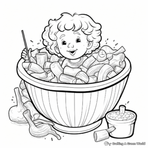 Delicious Bacon Mac and Cheese Coloring Sheets 4