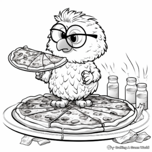 Delicious BBQ Chicken Pizza Coloring Pages 3
