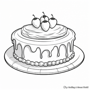 Delicious Birthday Cake Coloring Pages 2