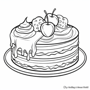 Delicious Birthday Cake Coloring Pages 3