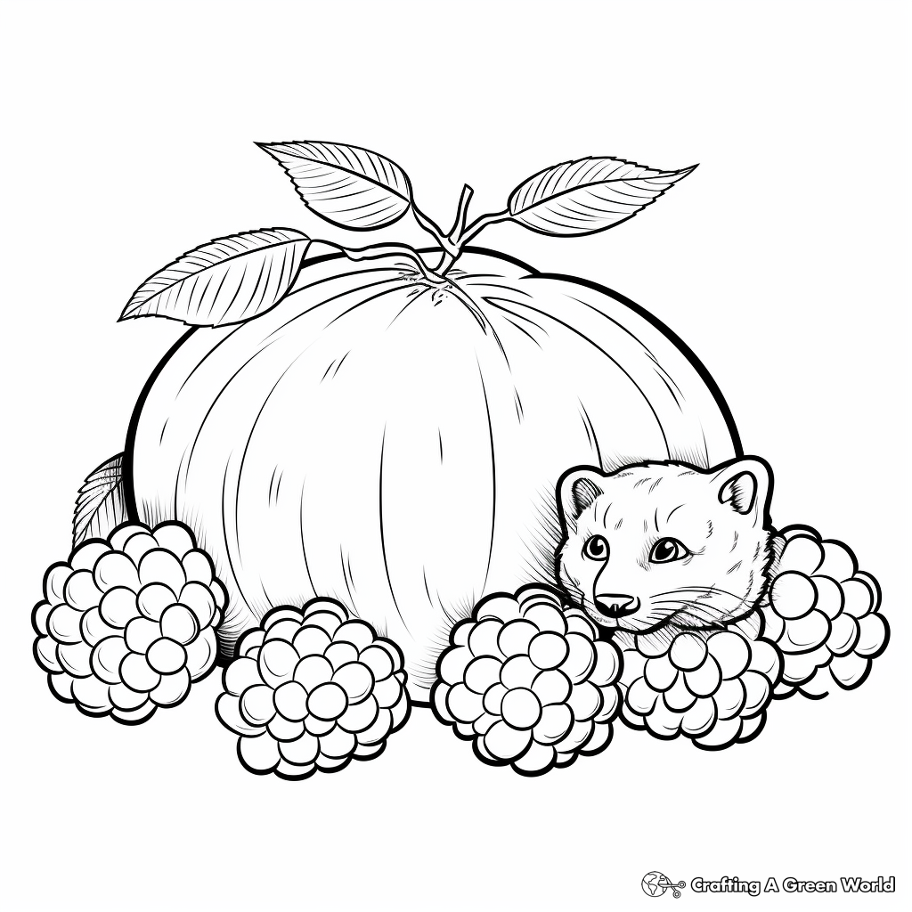 Delicious Blackberry Fruit Coloring Pages 3