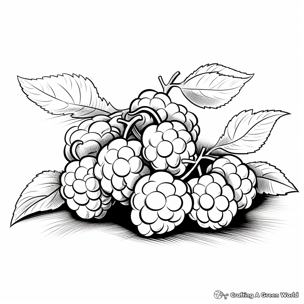 Delicious Blackberry Fruit Coloring Pages 4