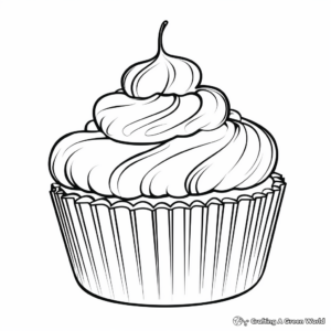 Delicious Chocolate Cupcake Coloring Pages 1