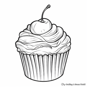 Delicious Chocolate Cupcake Coloring Pages 2