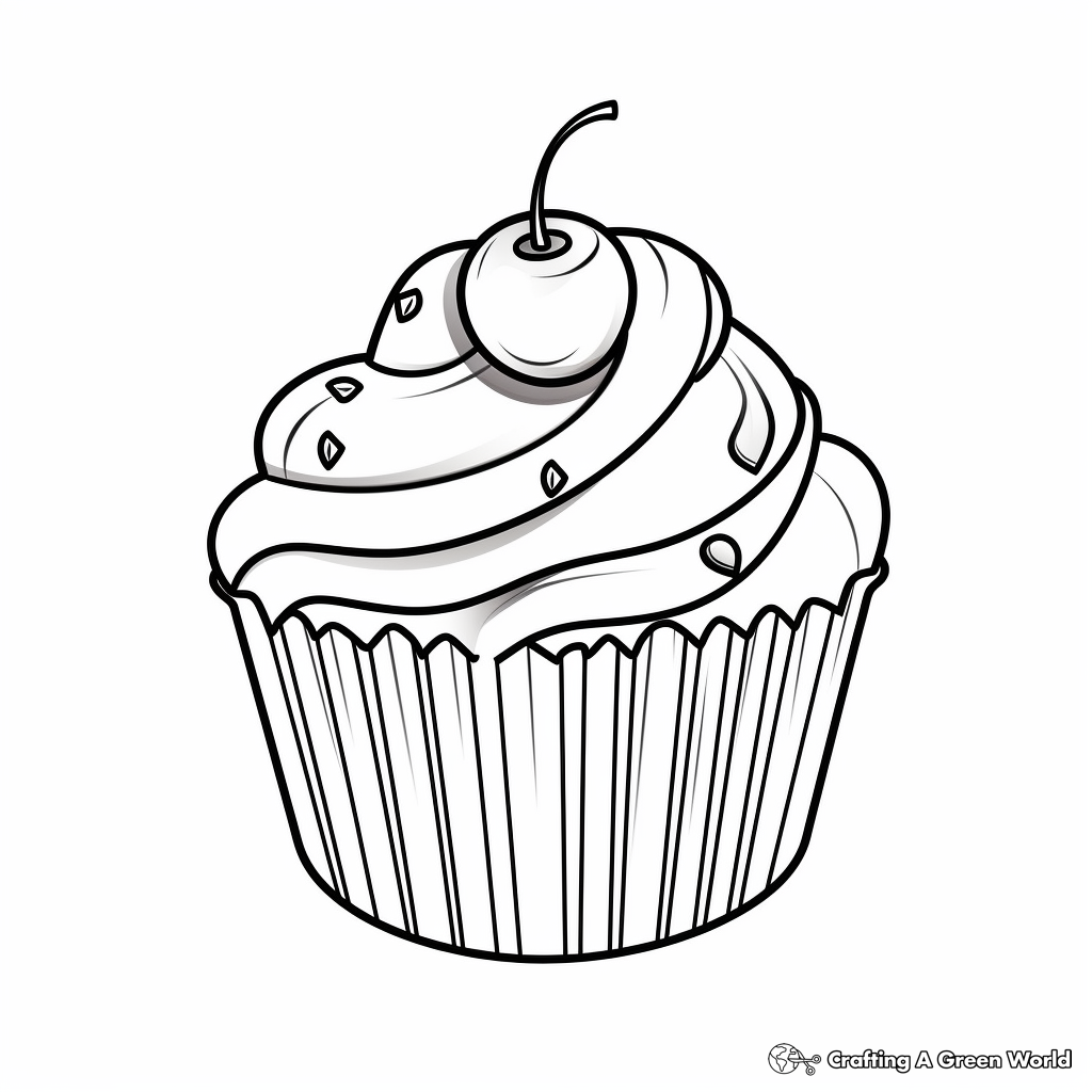 Delicious Chocolate Cupcake Coloring Pages 3