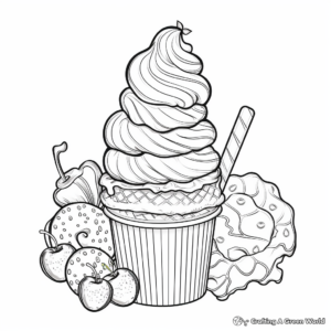Delicious Chocolate Ice Cream Cone Coloring Pages 1