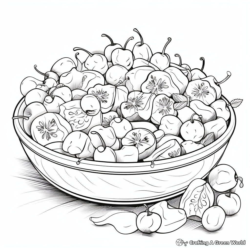 Delicious Fruit Salad Coloring Pages 3