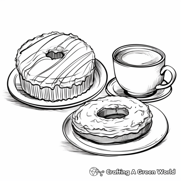 Delicious Glazed Donut Coloring Pages 1