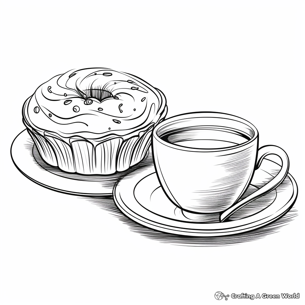 Delicious Glazed Donut Coloring Pages 2