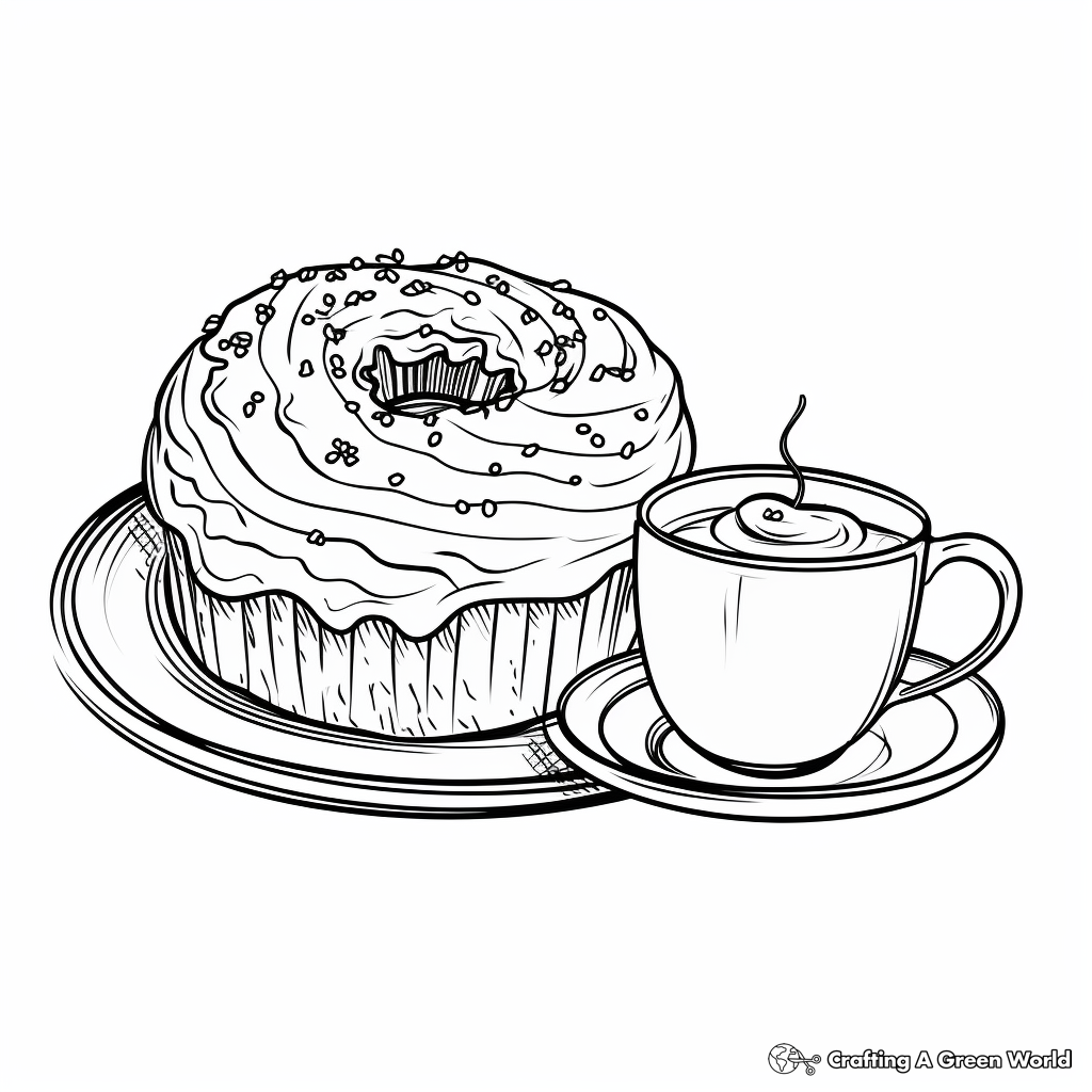 Delicious Glazed Donut Coloring Pages 3