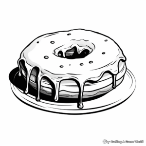 Delicious Glazed Donut Coloring Pages 4