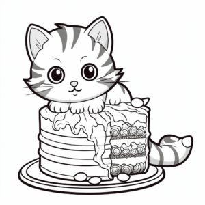 Delicious Looking Cat and Fish Cake Coloring Pages 3