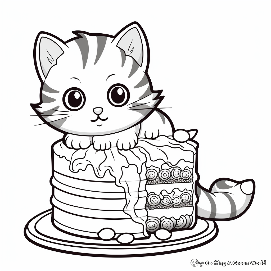 Delicious Looking Cat and Fish Cake Coloring Pages 3
