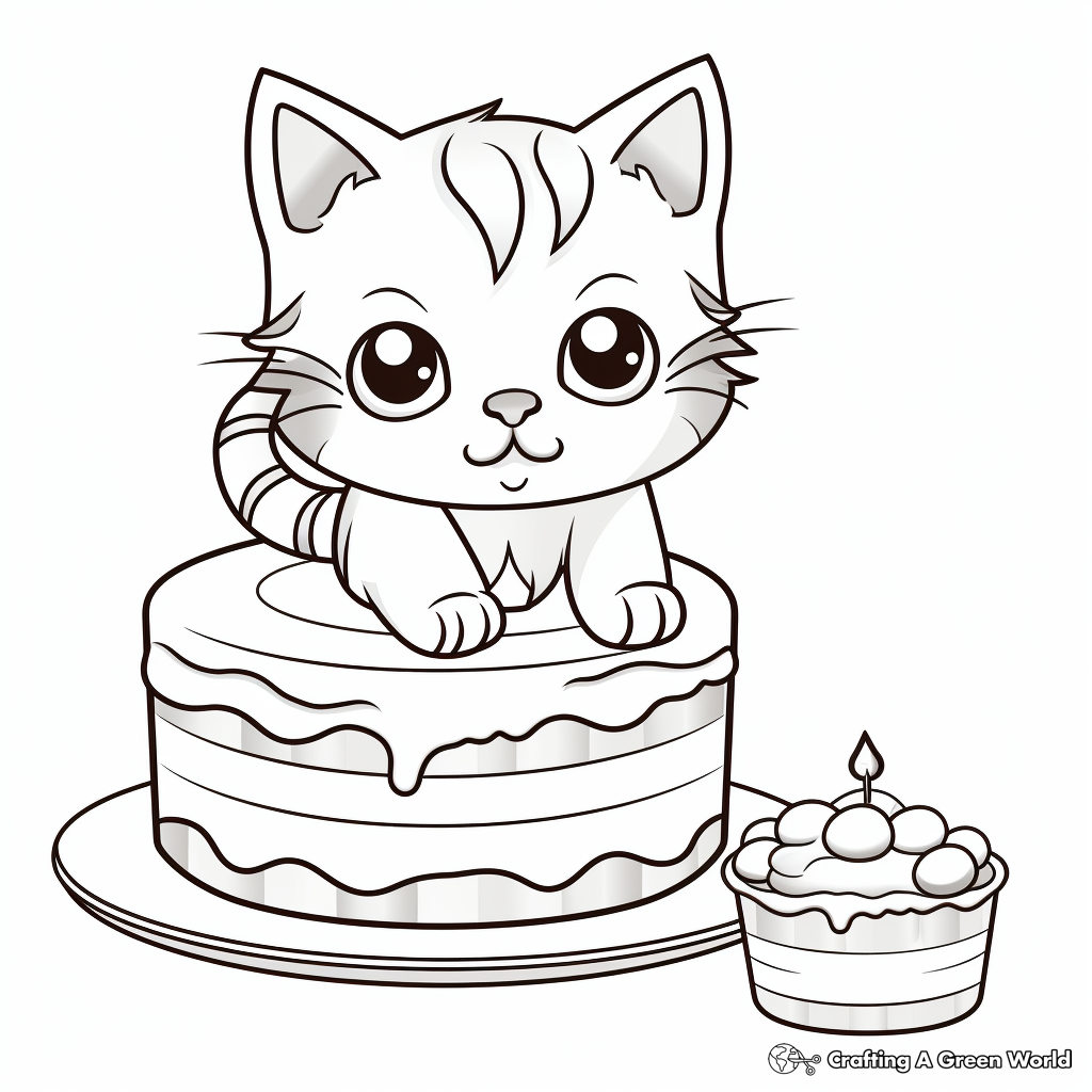 Delicious Looking Cat and Fish Cake Coloring Pages 4