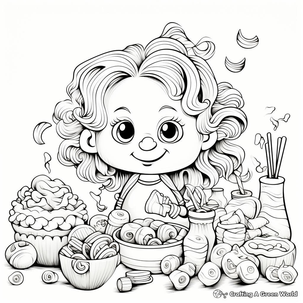Delicious Pasta Coloring Pages for Kids 1