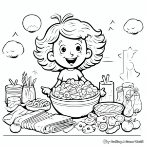 Delicious Pasta Coloring Pages for Kids 4