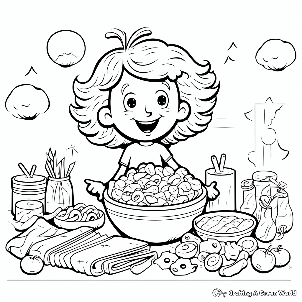 Delicious Pasta Coloring Pages for Kids 4
