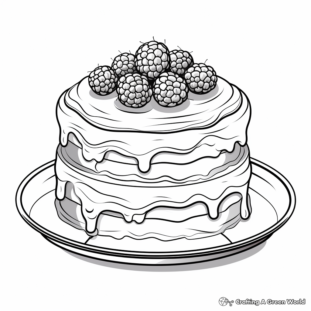 Delicious Raspberry Dessert Coloring Pages 1