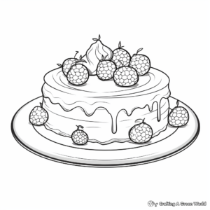 Delicious Raspberry Dessert Coloring Pages 2