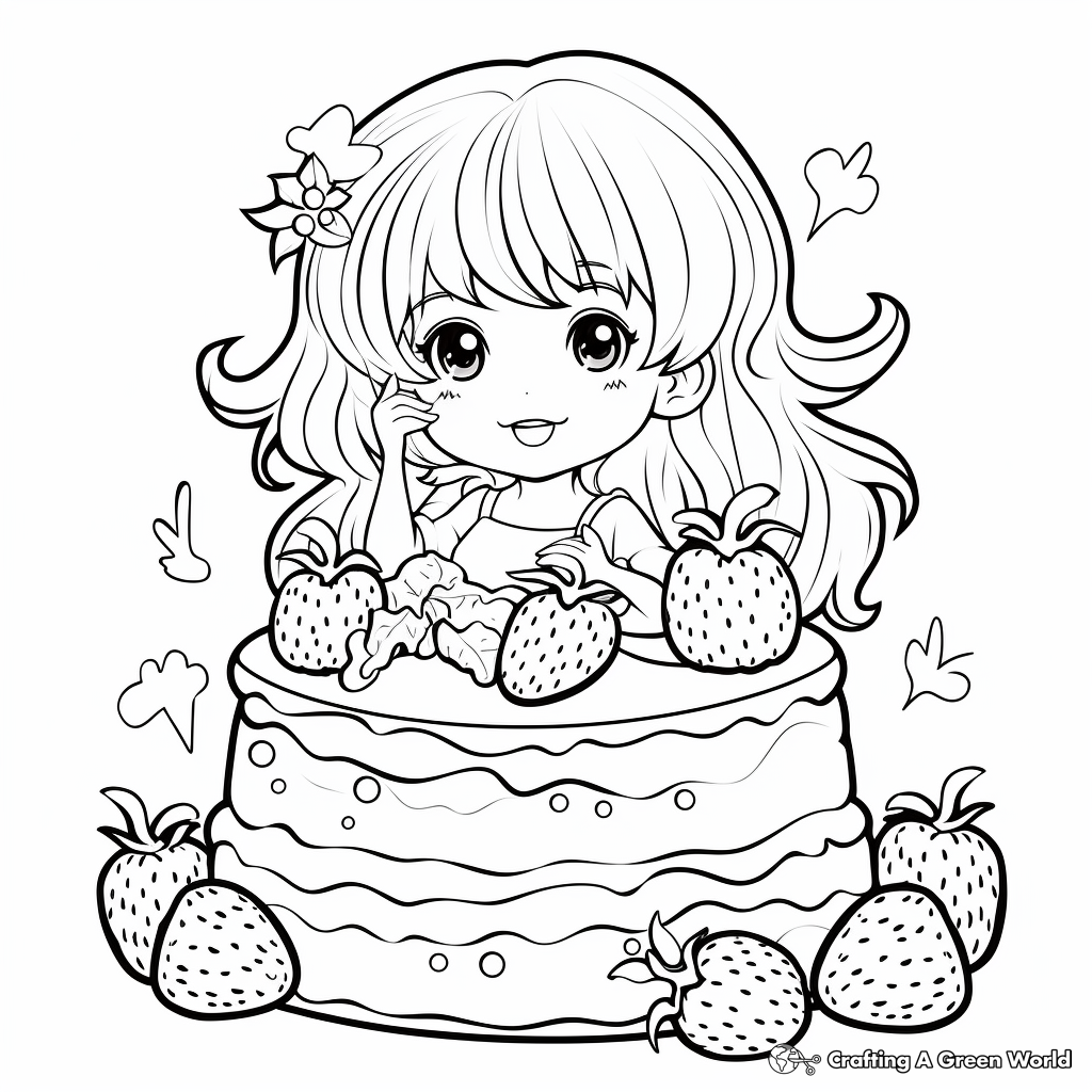 Delicious Strawberry Shortcake Dessert Coloring Pages 1