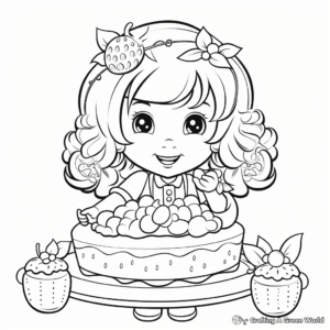 Delicious Strawberry Shortcake Dessert Coloring Pages 2