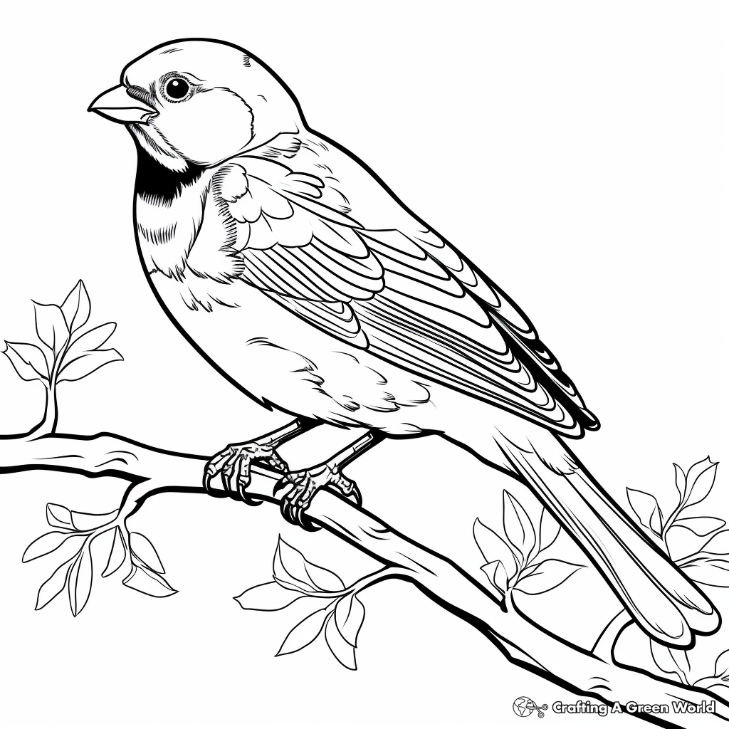 Delightful Audubon Finch Coloring Pages 1