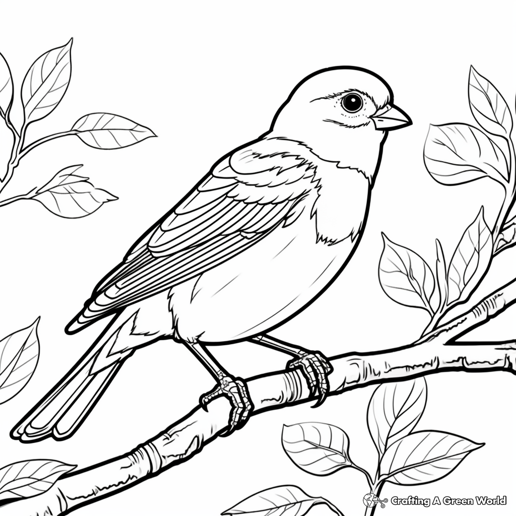 Delightful Audubon Finch Coloring Pages 2