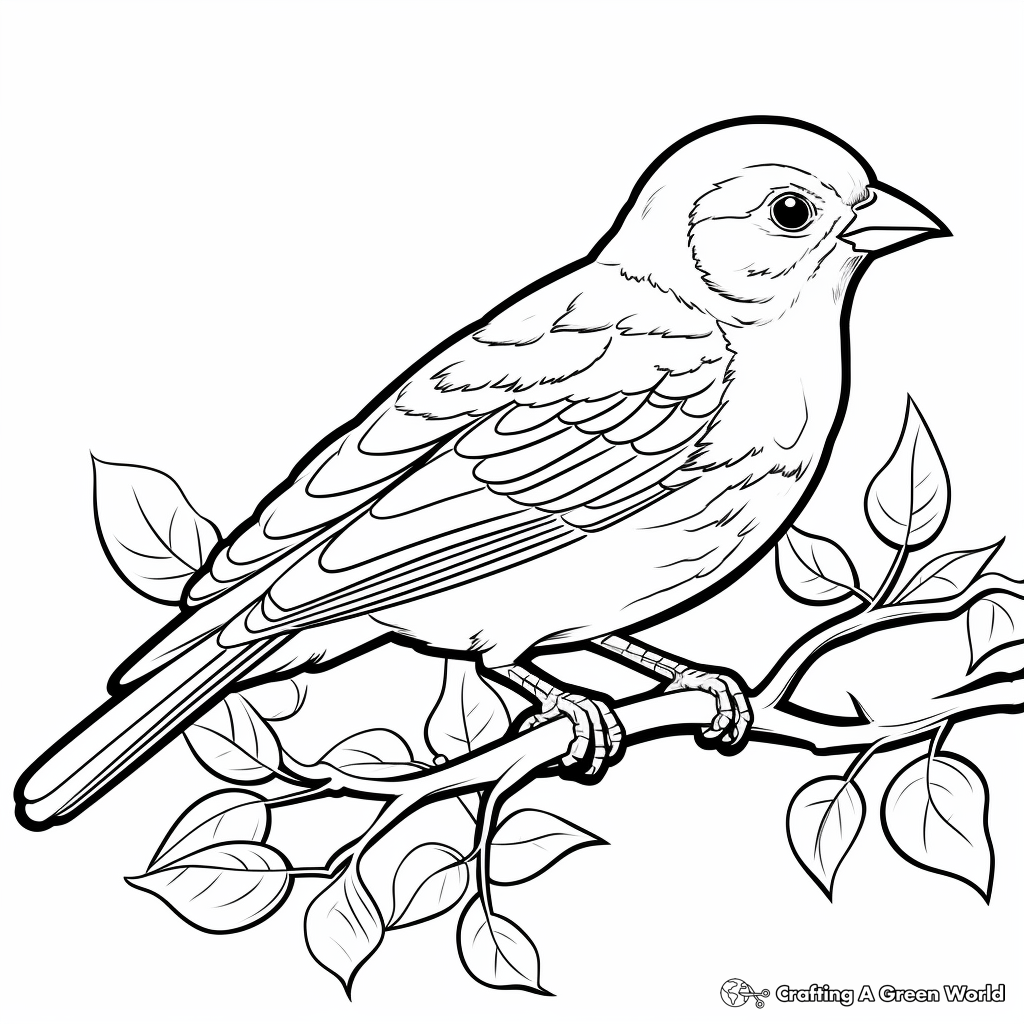 Delightful Audubon Finch Coloring Pages 3