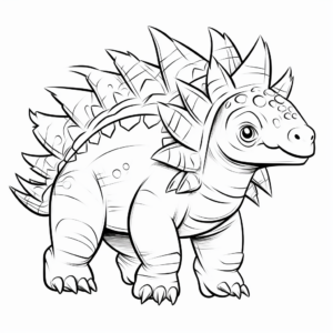 Delightful Baby Stegosaurus Coloring Pages for Children 2