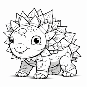 Delightful Baby Stegosaurus Coloring Pages for Children 3