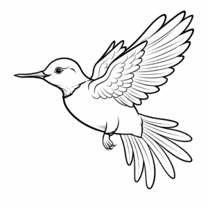 Delightful Black-Chinned Hummingbird Coloring Pages 1
