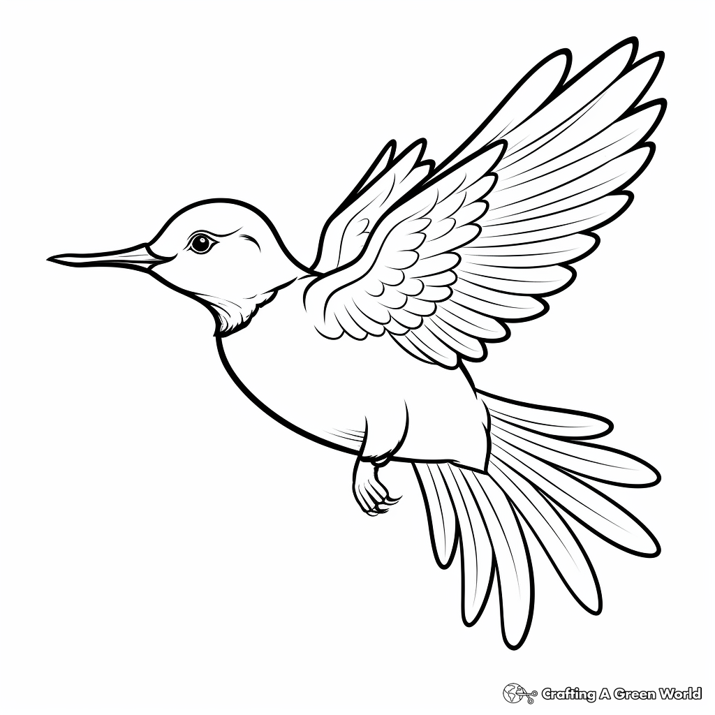 Delightful Black-Chinned Hummingbird Coloring Pages 1