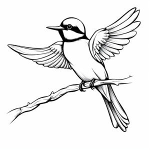 Delightful Black-Chinned Hummingbird Coloring Pages 2
