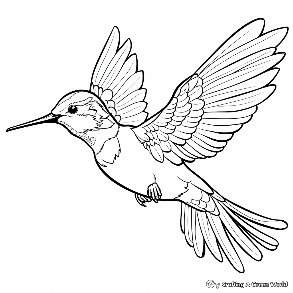 Delightful Black-Chinned Hummingbird Coloring Pages 3