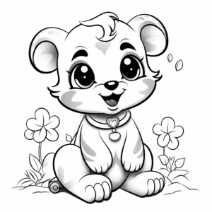 Delightful Cartoon Otter with Big Eyes Coloring Pages 2