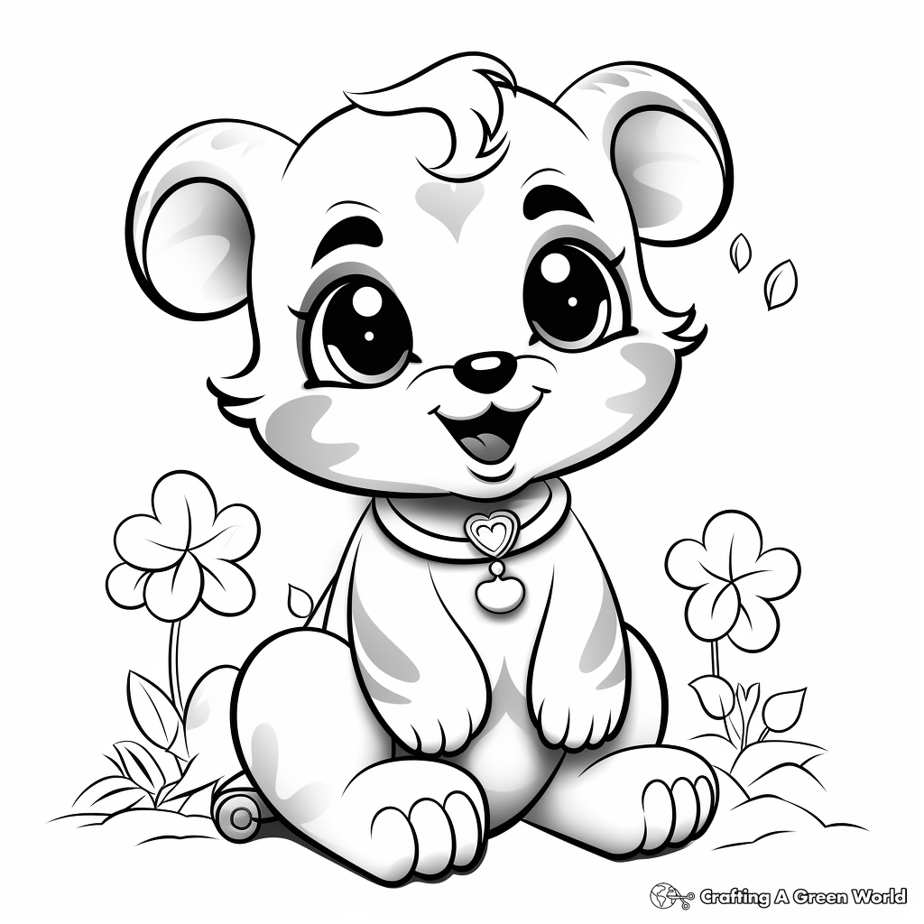 Delightful Cartoon Otter with Big Eyes Coloring Pages 2