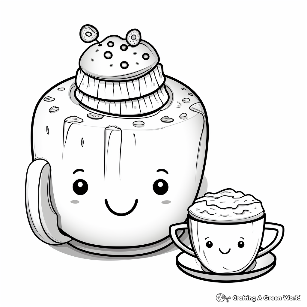 Delightful Coffee Bean Coloring Pages 4