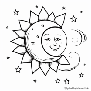 Delightful Crescent Moon Coloring Pages 2