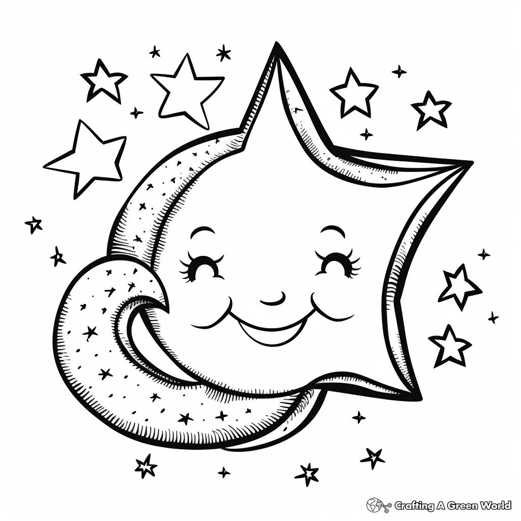 Delightful Crescent Moon Coloring Pages 4