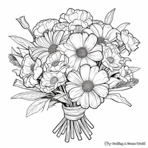 Delightful Daisy Bouquet Coloring Pages 1
